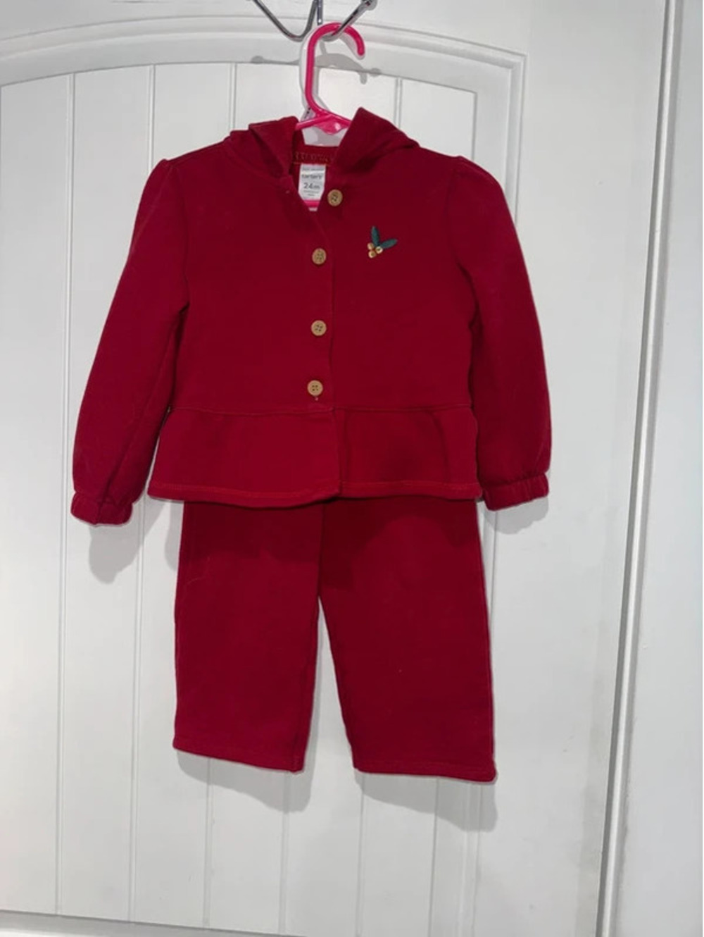 Carter's Girls' Red and Burgundy Coat 24M